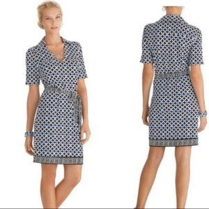 White House Black Market XS Wrap Dress Geometric